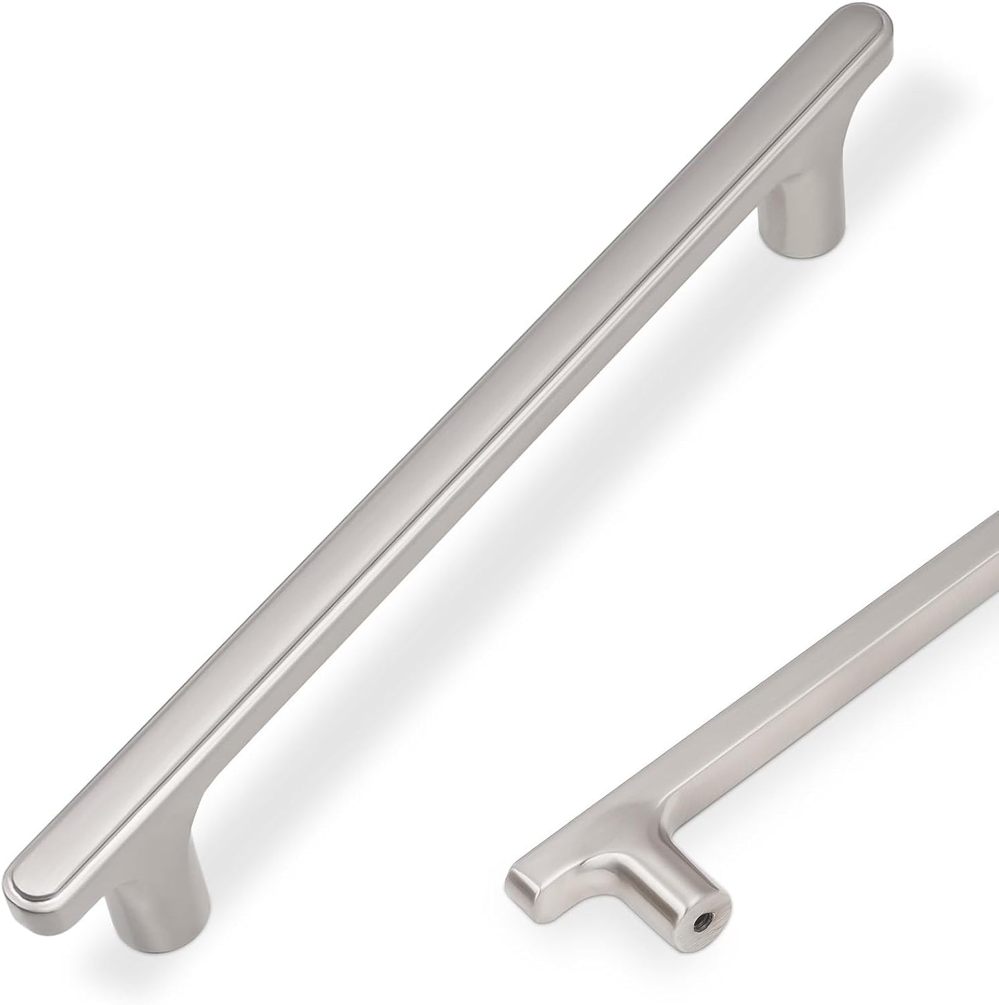 10 Manijas Níquel Satinado Cepillado para Gabinete Cocina