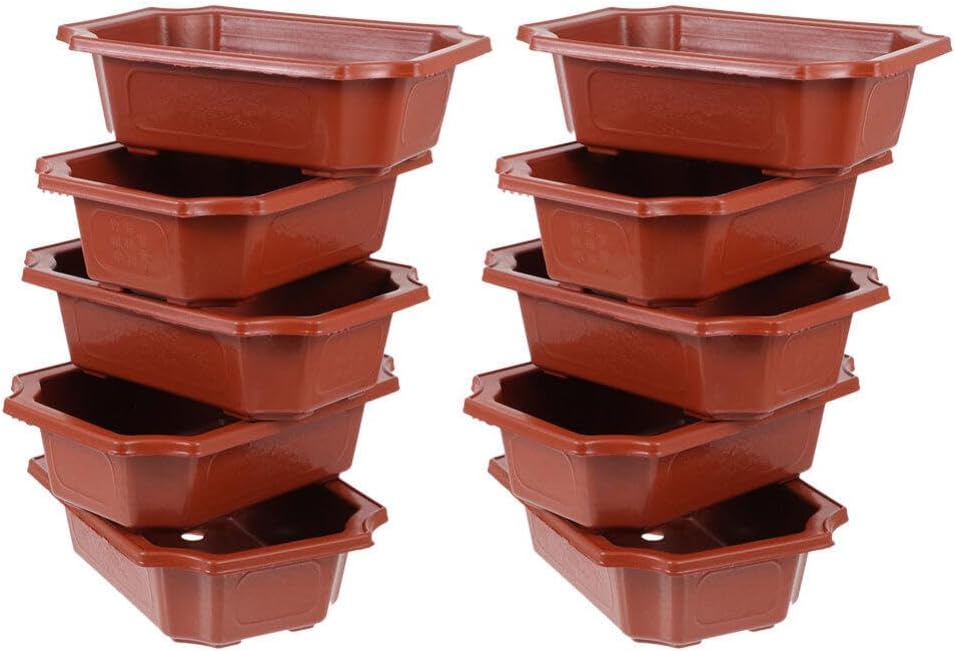 Maceta plástico bonsái 6.3x4.6pulg con drenaje
