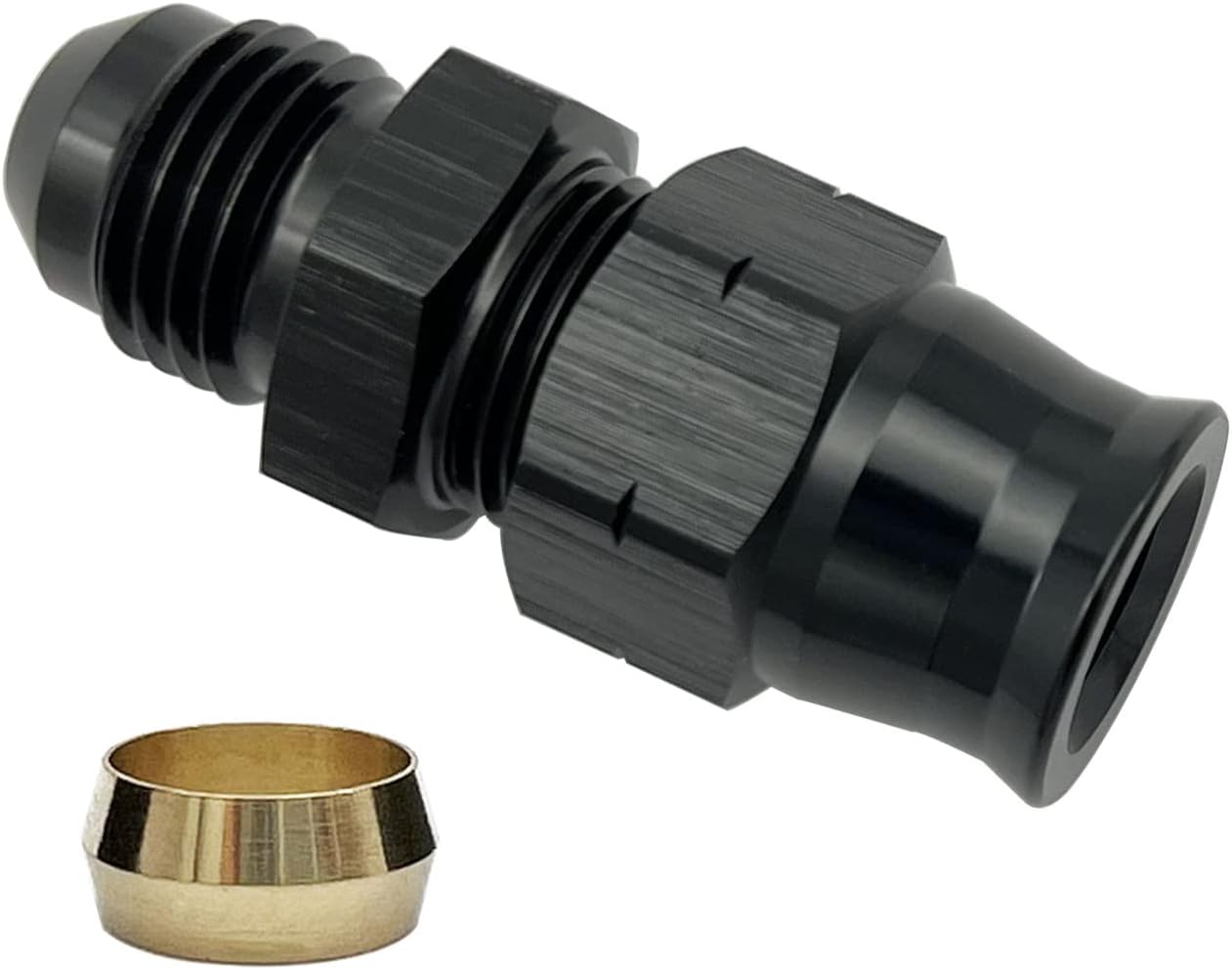 Adaptador tubo combustible aluminio negro 1/4