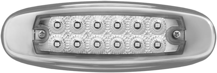 Marcador rectangular ámbar 12 LED luz sellada acero inox