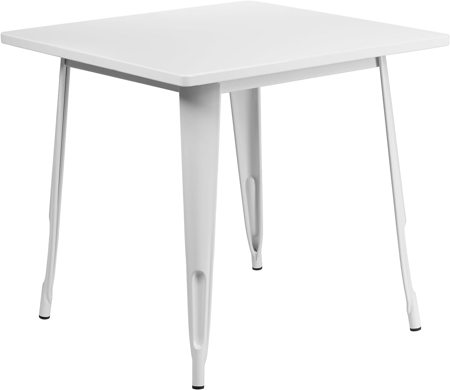 Mesa cuadrada metal blanco 31.5pulg interior exterior