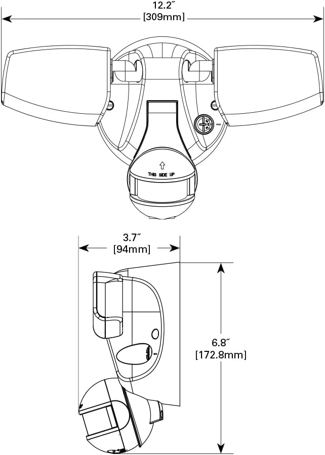 Luz inundación doble LED 180 grados blanco CCT 3000K-5000K