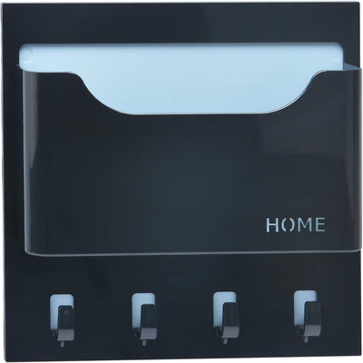 Estante pared dormitorio con ganchos para auriculares