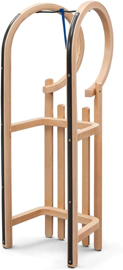 Trineo decorativo de madera con cuernos 39pulg asiento