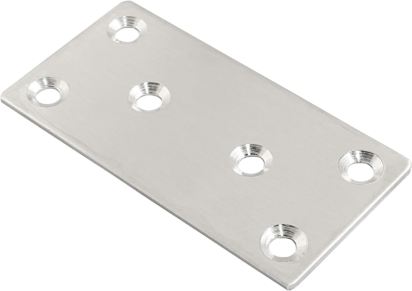 8 Soportes Planos 80x40mm Color Plata para Muebles