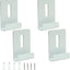 8 Clips Metal para Espejo Pared Sin Marco Blanco 1/4