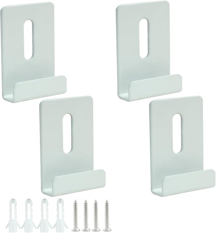 8 Clips Metal para Espejo Pared Sin Marco Blanco 1/4