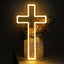 Letrero neón cruz de Jesús LED para pared USB Pascua Navidad