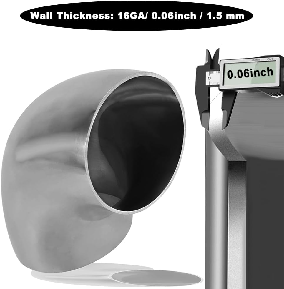 Codo escape 4.5" 90 grados coche plateado