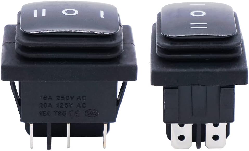 2 Pzas Interruptor Palanca Impermeable 16A 250V 3 Posiciones Negro