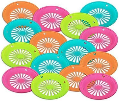 12 Soportes Plástico Reutilizables 10.5" Multicolor