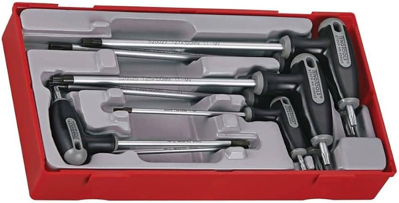 Set 7 llaves Torx TPX TX10 a TX40 mango T plateado