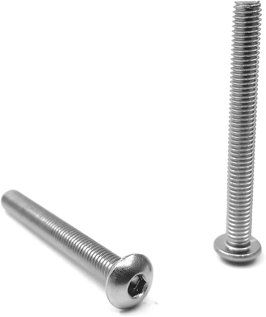 Tornillos cabeza botón M5x45 acero inox 304 hexagonal 30uds
