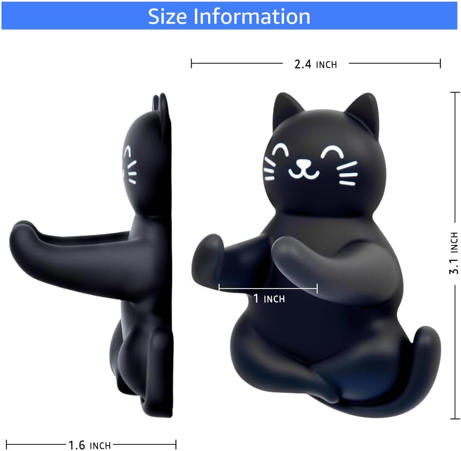 Organizador portacepillas gatos baño negro