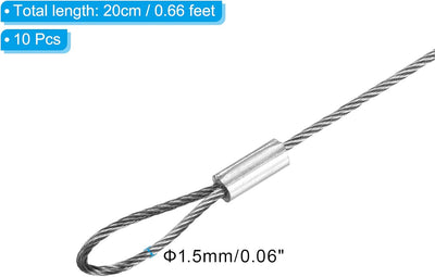 Cable seguridad 8pulg set 10 luces acero inox doble bucle dj