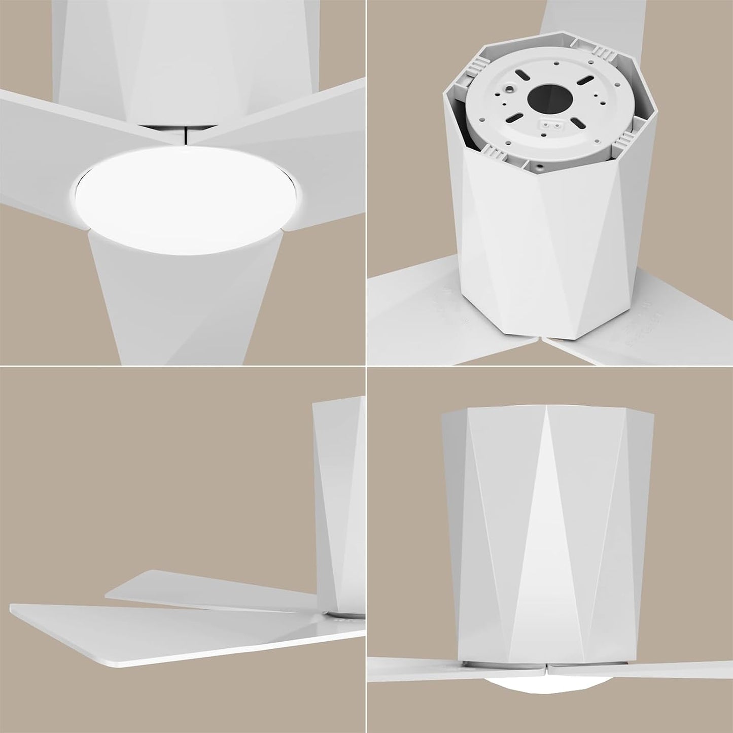 Ventilador techo 52pulg LED regulables motor DC silencioso