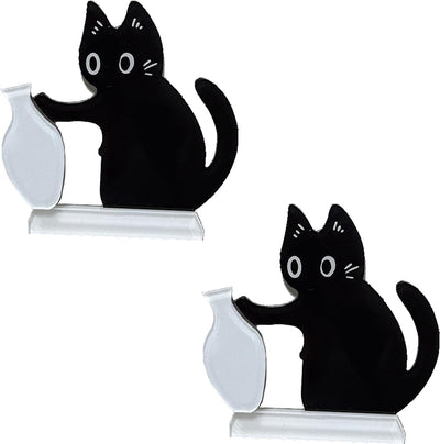 2 Soportes Bigotes Gato Acrílico Imanes Decoración Mascotas