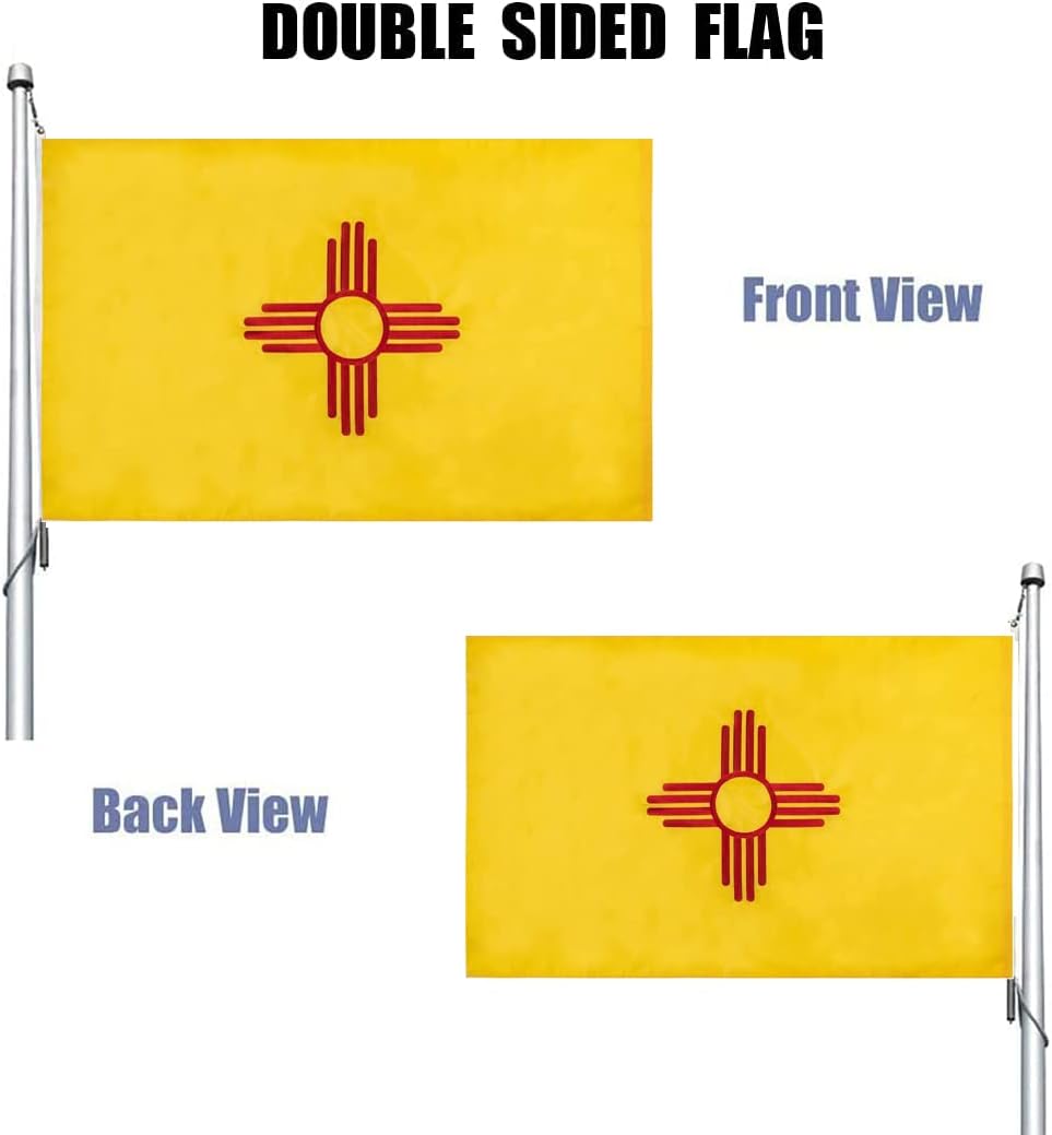 Bandera Nuevo México 3x5" doble cara poliéster resistente