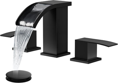 Grifo baño cascada 8pulg 3 orificios 2 manijas cuerpo