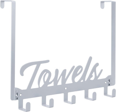 Ganchos puerta toallero dormitorio 5 ganchos abrigos plateado