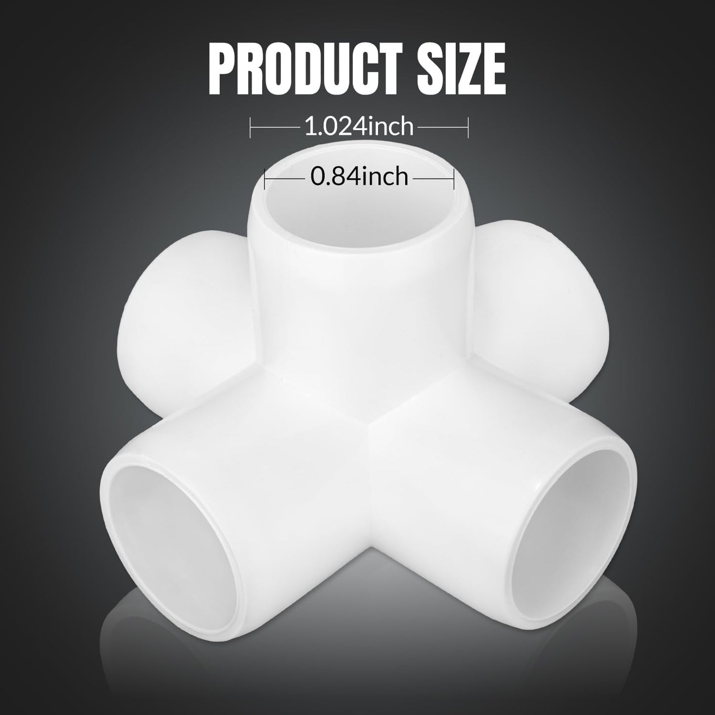 Pack 20 Conectores PVC 1/2pulg 5 Vías para Estantes DIY