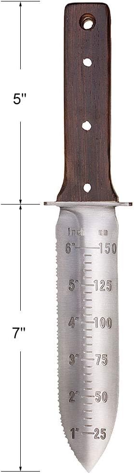 Cuchillo jardín Hori Hori 12" hoja dentada con afilador