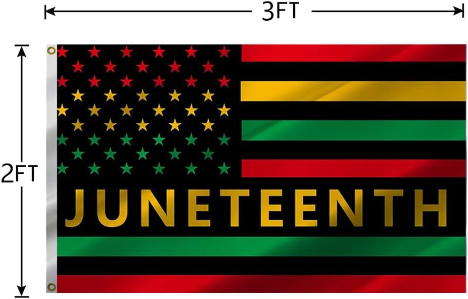 Bandera Juneteenth 2x3ft 19 de junio 1865 libertad color vivo