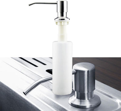 Dispensador jabón cocina integrado encimera 11.8oz plateado