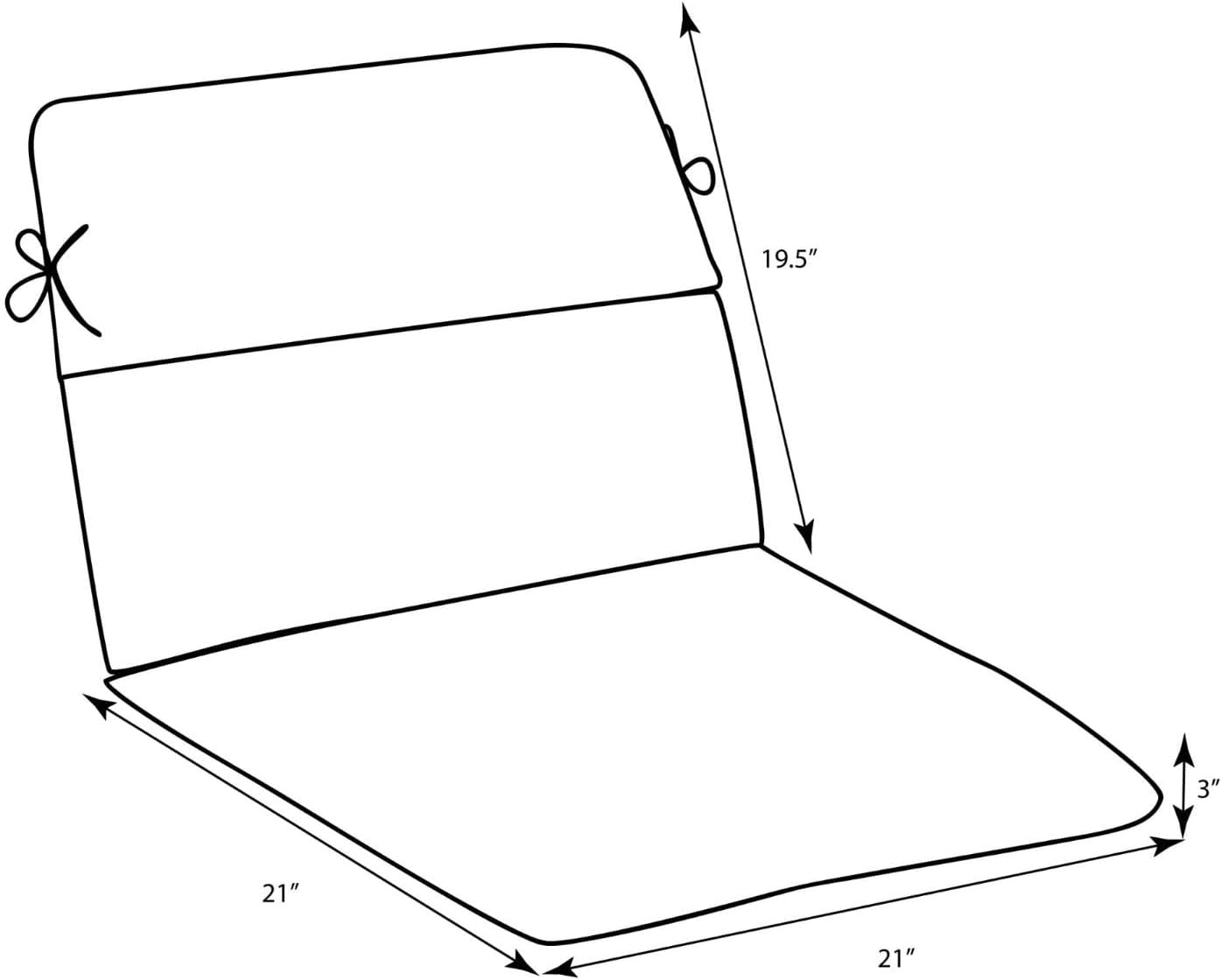 Cojín asiento redondo silla esquina 40.5x21