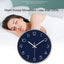 Reloj pared 12pulg cuarzo silencioso para hogar oficina azul marino
