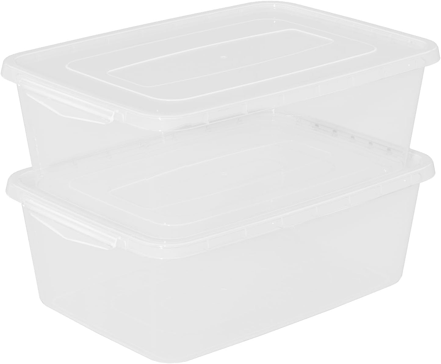 2 Cajas Almacenamiento 16L Tapas Cierre para Masa Pizza