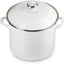 Olla esmaltada acero 10qt blanca pomos inox