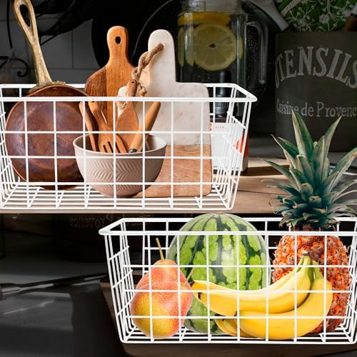 Cesta alambre almacenamiento para cocina, oficina y baño 2