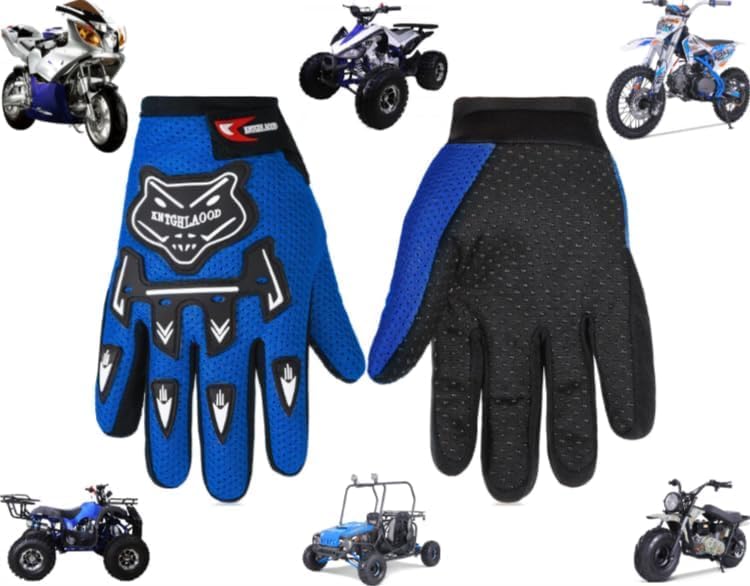 Guantes azules para niños ATV Quad Motocicleta Scooter