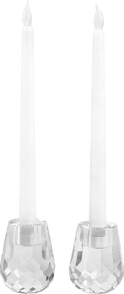 Candelabro cristal diseño panal 2.4x3.2pulg set 2 transparente