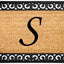 Felpudo monograma letra S 18x30"