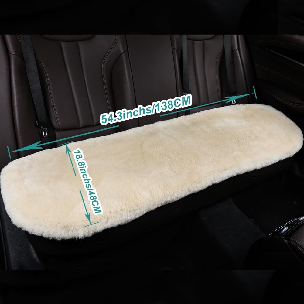 Funda asiento coche piel oveja suave antiderrap perla