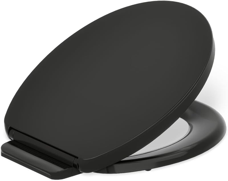 Asiento inodoro redondo cierre silencioso comp negro