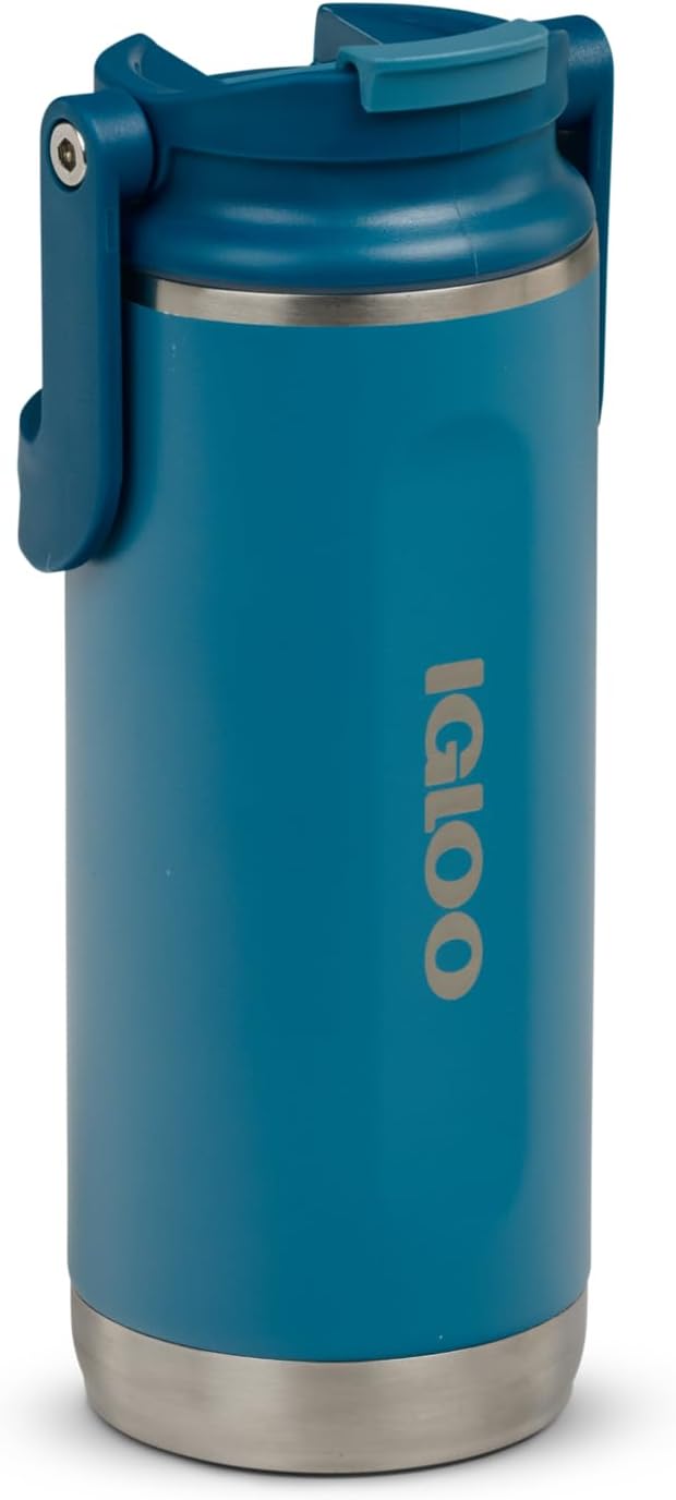 Vaso acero inox aislado 16oz bebidas calientes y frías azul
