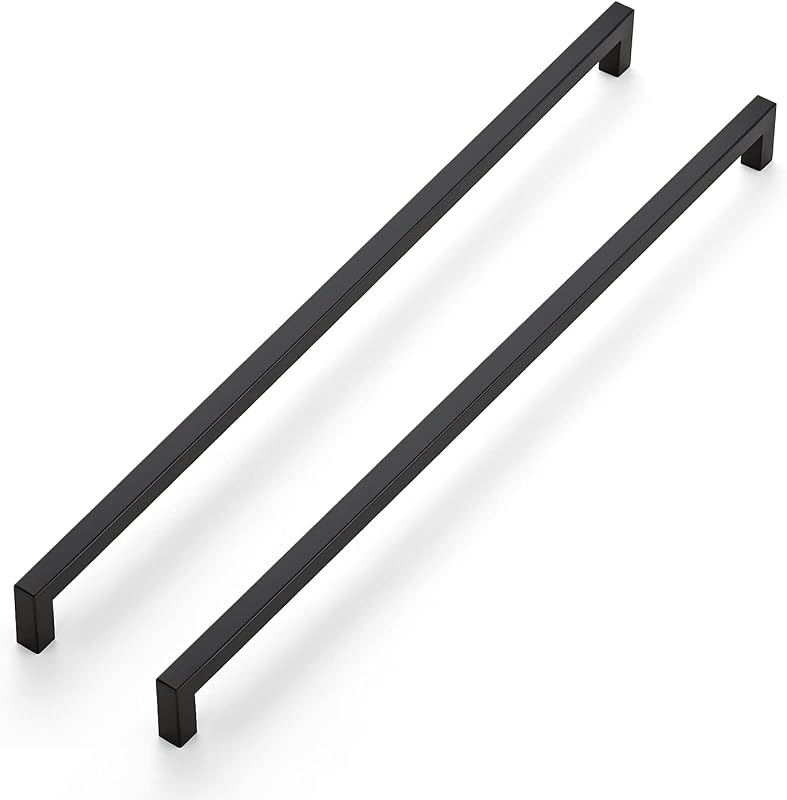 10 Manijas Cuadradas Cocina 18" Negro Mate Acero Inox