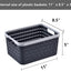 3 Pzas Cestas Plástico Tejidas Apilables 11x8.5x5pulg Gris