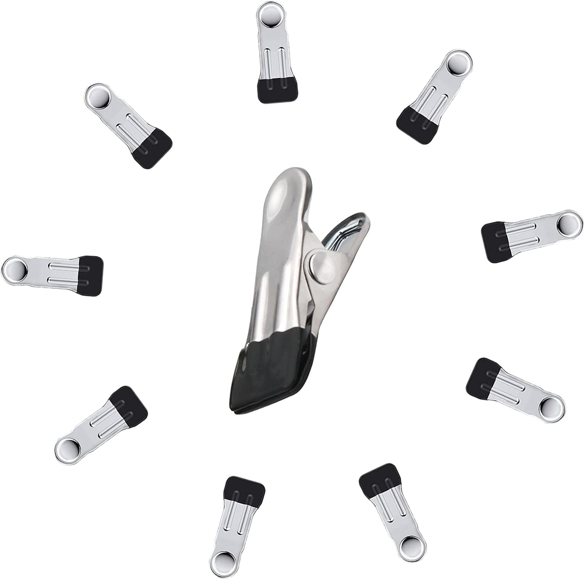 10 Pinzas Acero Inox para Ropa Lavandería Multiusos