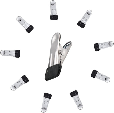 10 Pinzas Acero Inox para Ropa Lavandería Multiusos