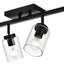 Lámpara tocador 4 luces vidrio transparente metal ajustable