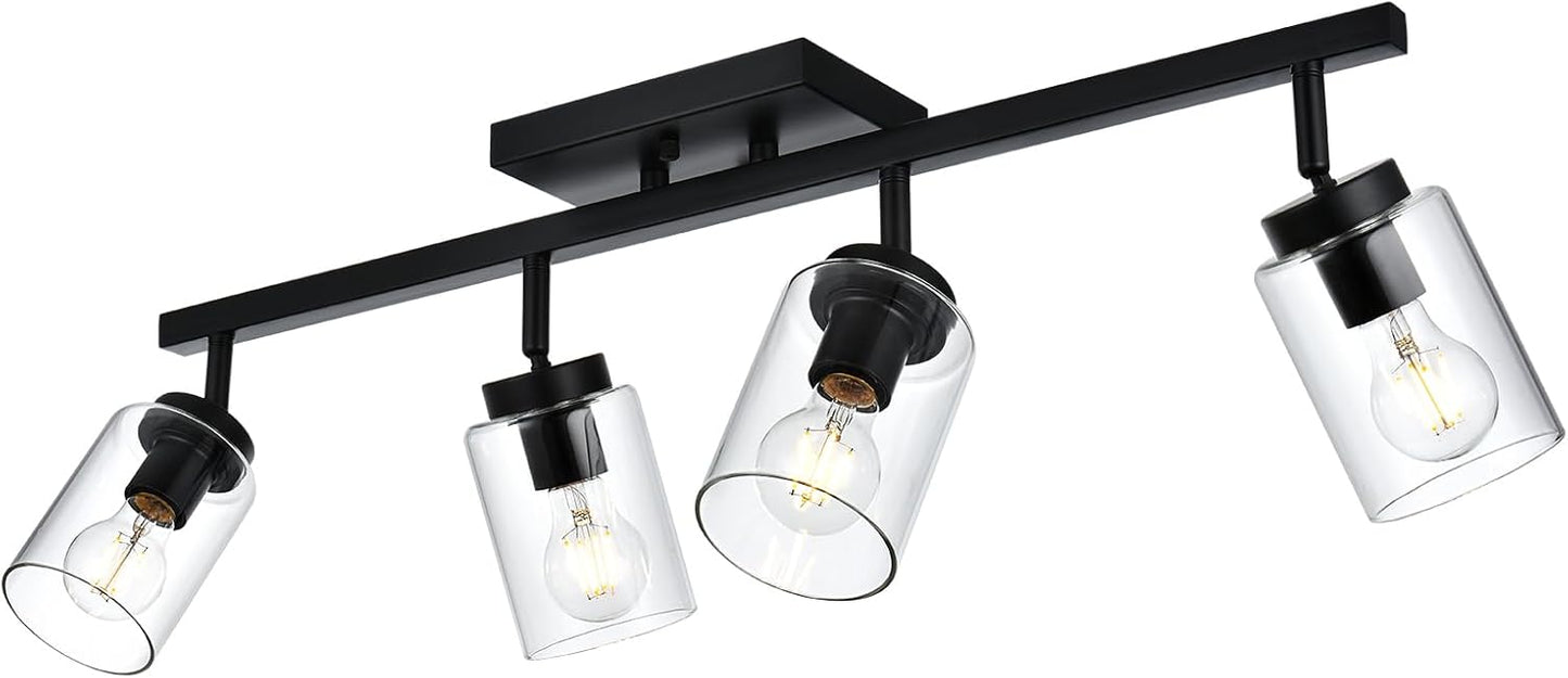 Lámpara tocador 4 luces vidrio transparente metal ajustable