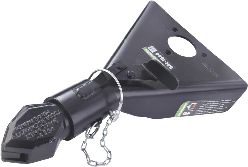 Acoplador remolque negro marco A bola 2pulg 5000lb