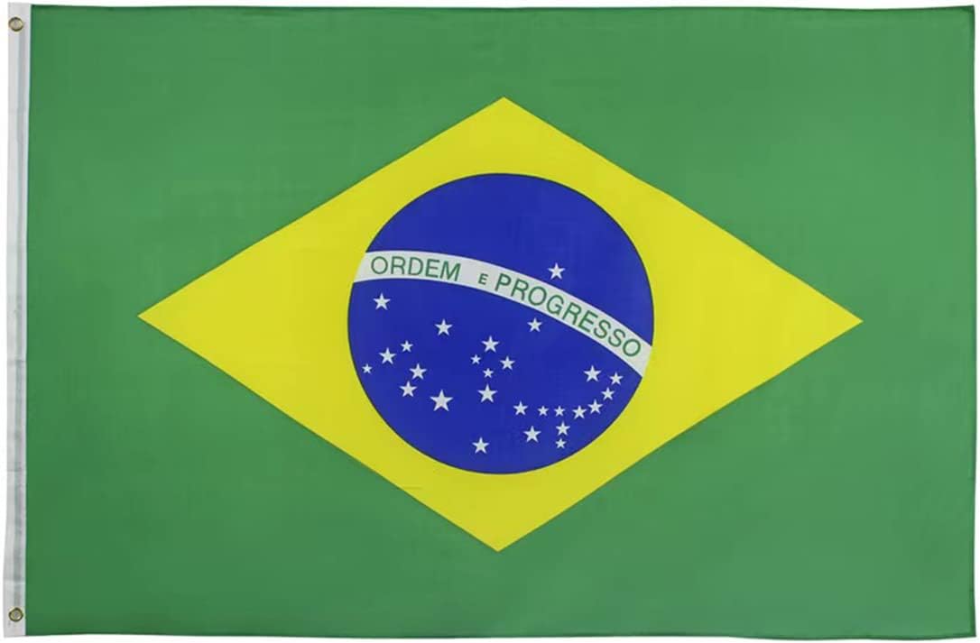 Bandera Brasil 3x5ft poliéster 2 ojales latón