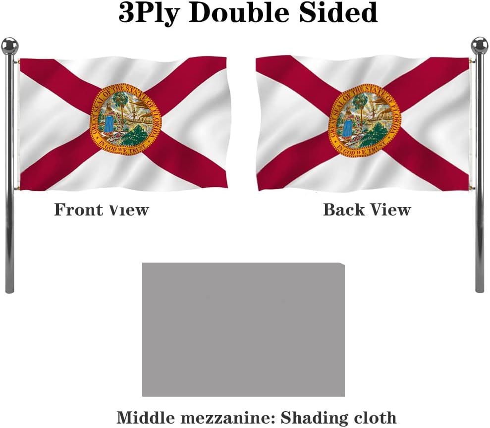 Banderas doble cara Florida 4x6ft nailon resistente 320D