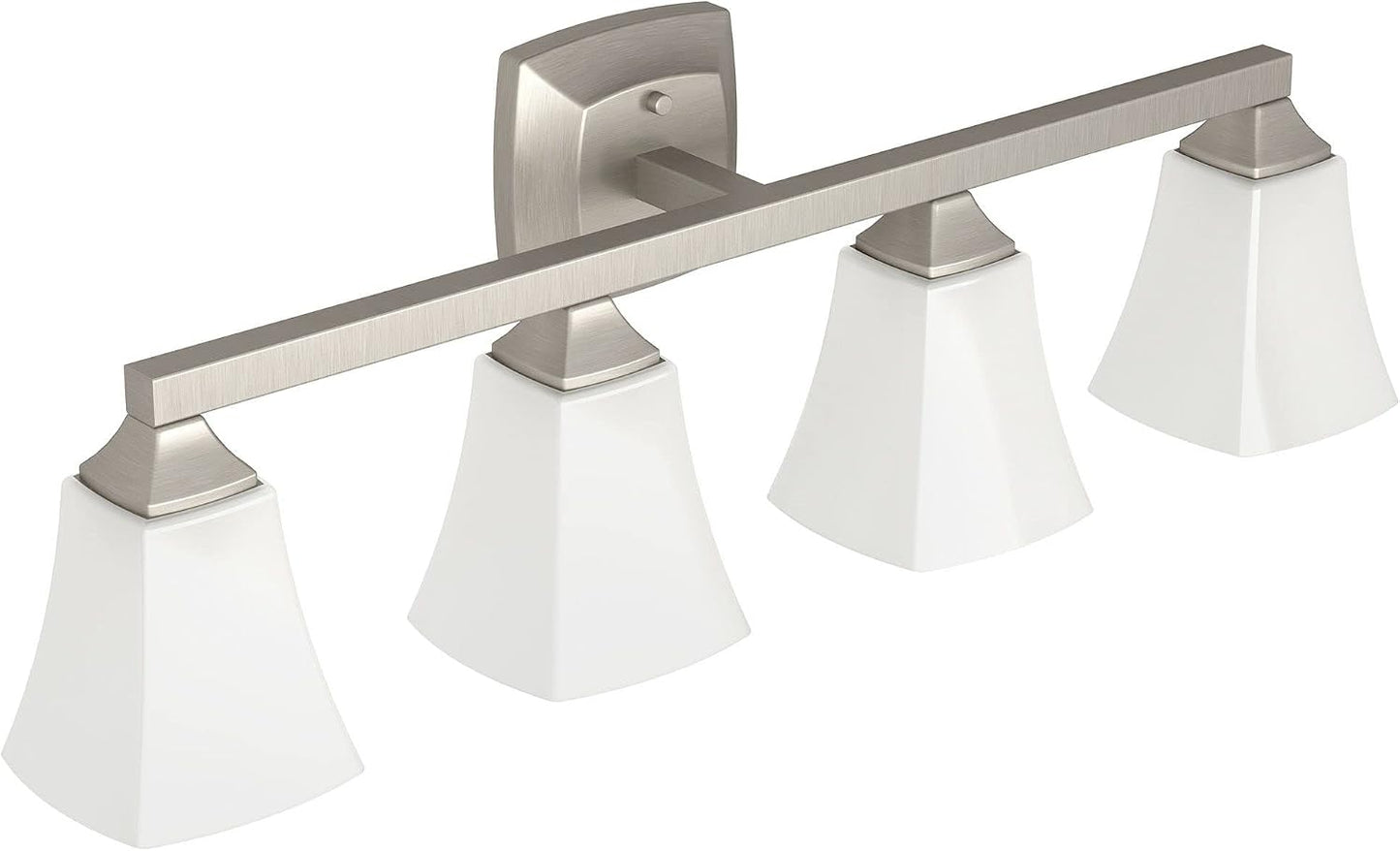 Lámpara baño 4 luces níquel cepillado vidrio esmerilado