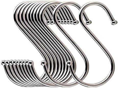 20 Ganchos Metal Forma S para Cocina Baño